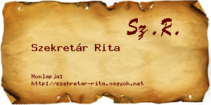 Szekretár Rita névjegykártya