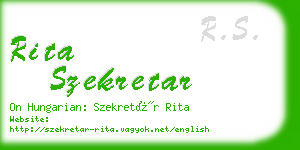 rita szekretar business card